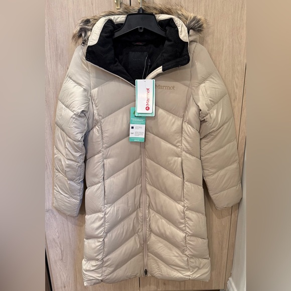 NWTs Marmot Women’s Montreaux Long Down Coat. Sandbar. Small - Picture 5 of 11